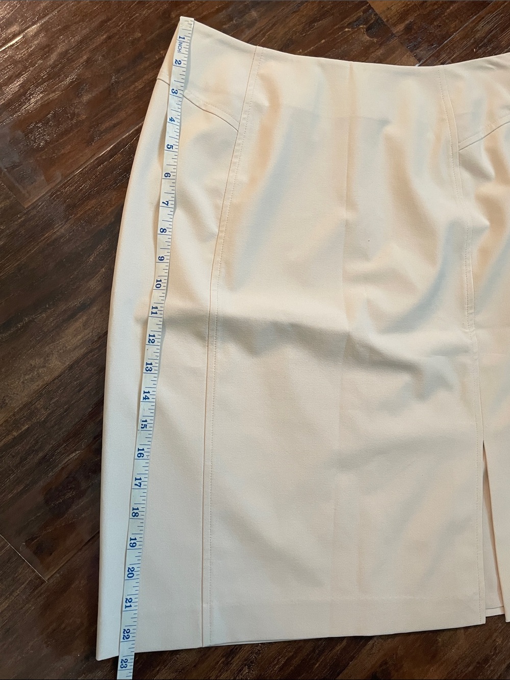 The Limited Cream Pencil Skirt with Side Slit - Picture 5 of 7